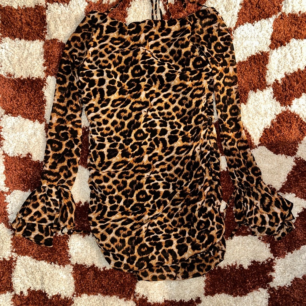 Boohoo Cheetah Print Mini Dress — Size 12
